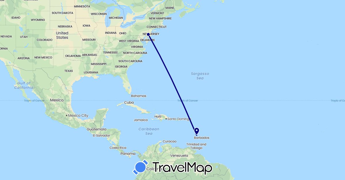 TravelMap itinerary: driving in Saint Lucia, United States (North America)